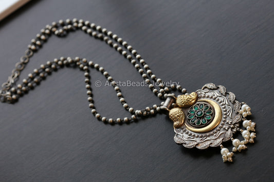 Dual Tone Necklace - Green