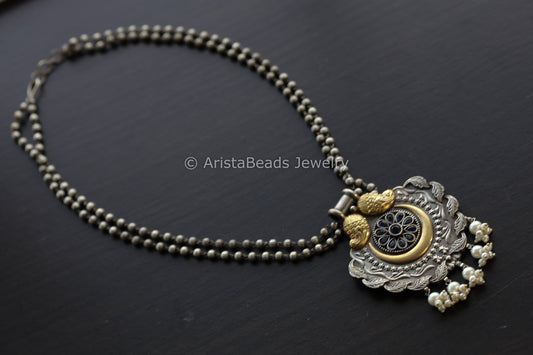Dual Tone Necklace - Blue