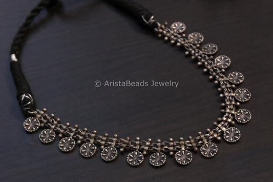 Silver Replica Oxidized Necklace - Style 2