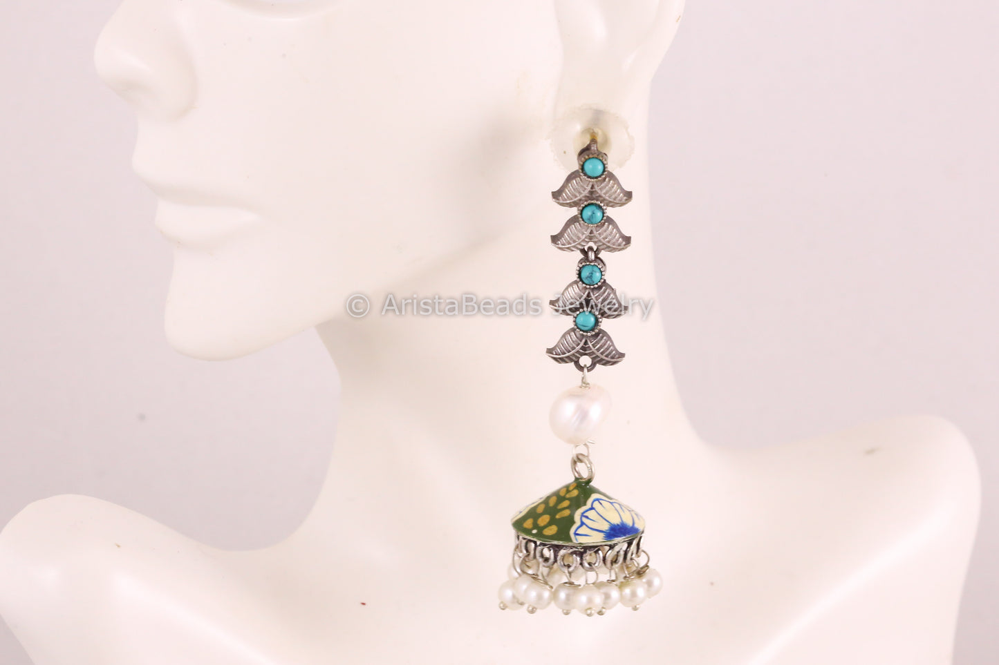 Enamel Jhumka Earrings  - Style 5