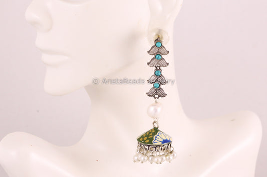 Enamel Jhumka Earrings  - Style 5