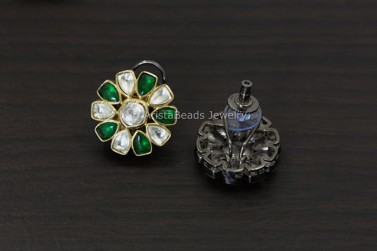 Kundan Studs - Victorian Finish