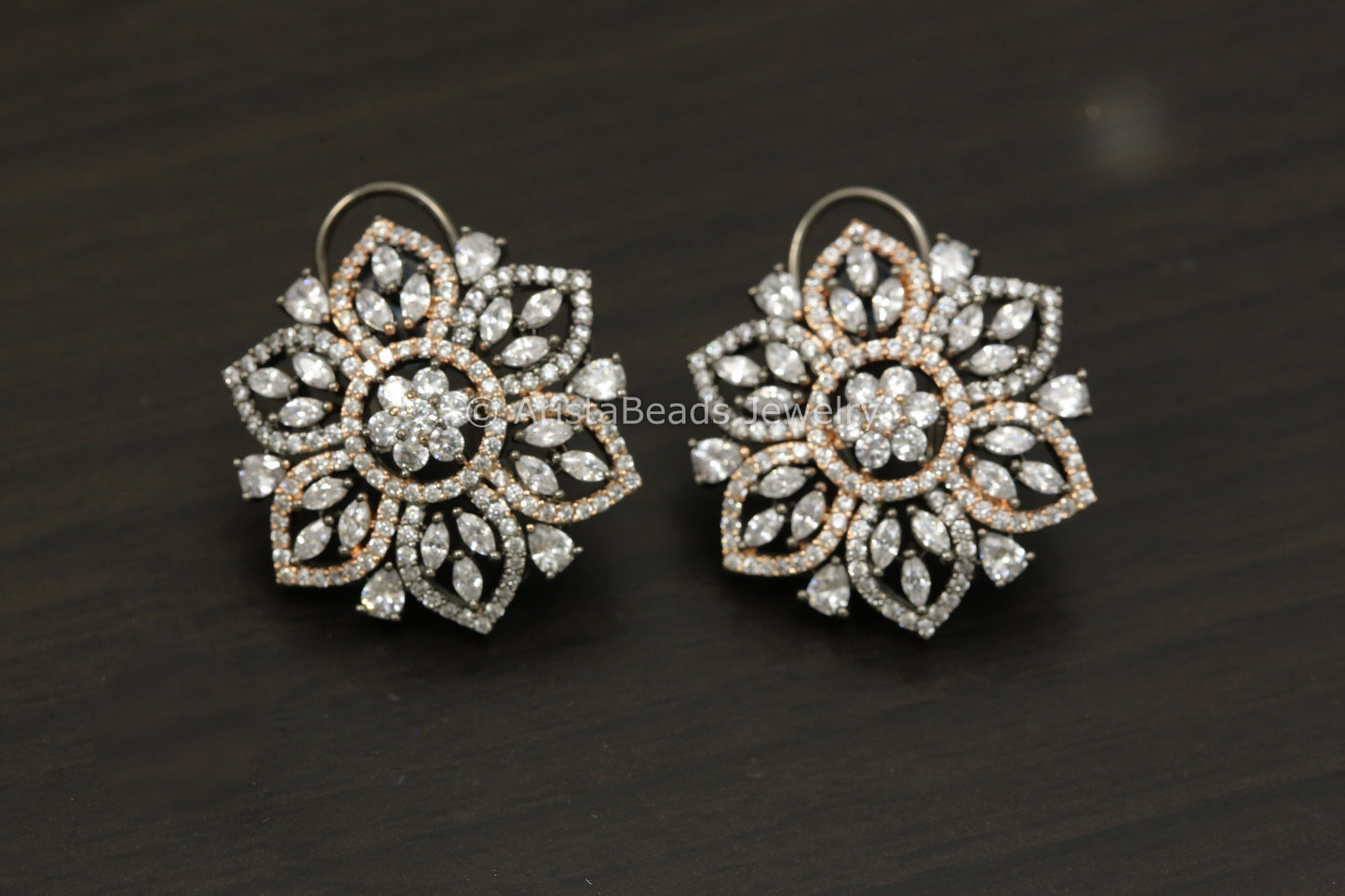 Victorian & Rose Gold CZ Studs