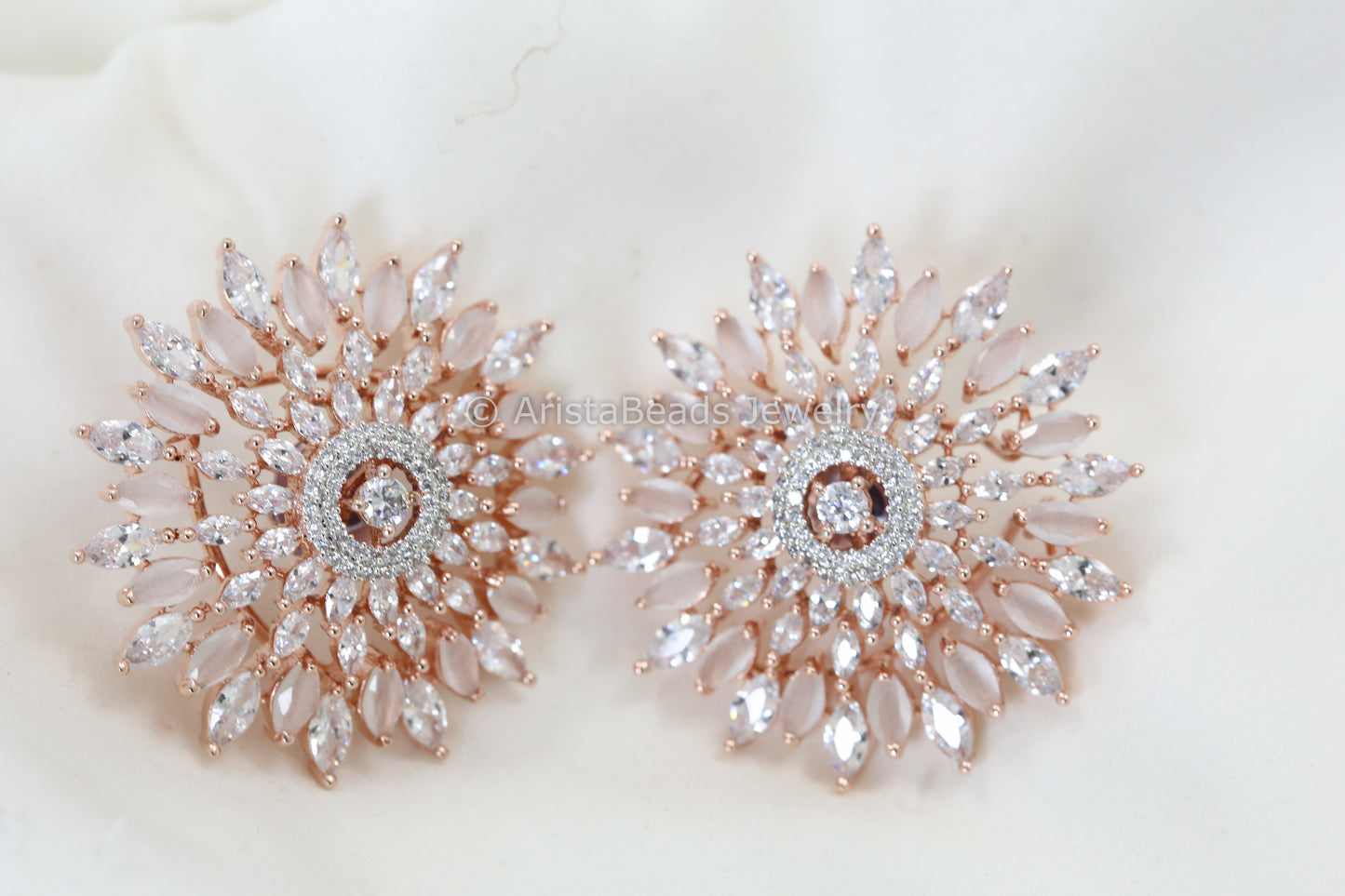 Rose Gold Large Studs -Blush Pink
