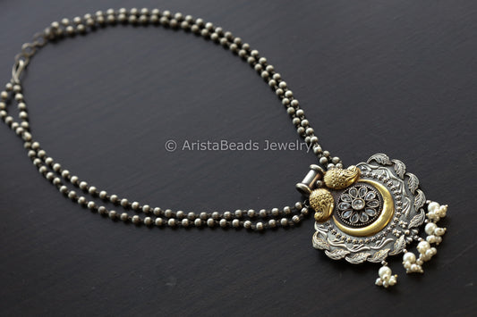 Dual Tone Necklace - Clear