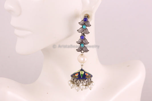 Enamel Jhumka Earrings  - Style 3