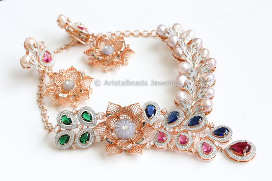 Baroque Pearl CZ Necklace