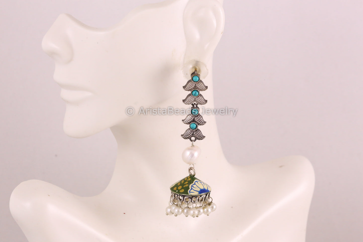 Enamel Jhumka Earrings  - Style 5
