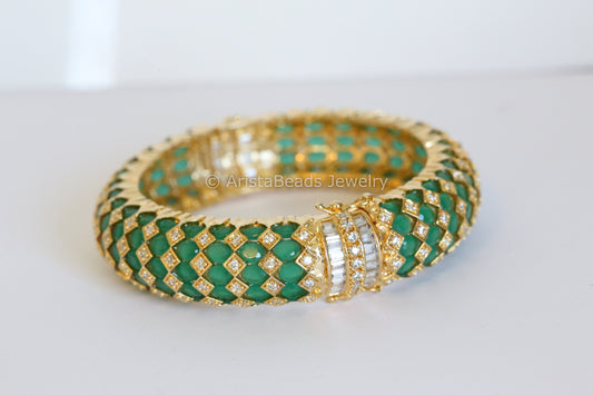CZ Bangle Set Silver Finish