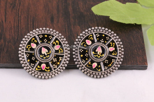 Enamel Earrings - Black
