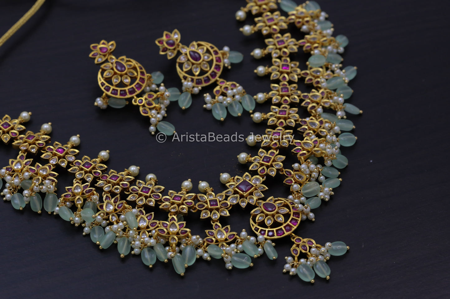 Kemp Stones Necklace Set - Ruby Clear