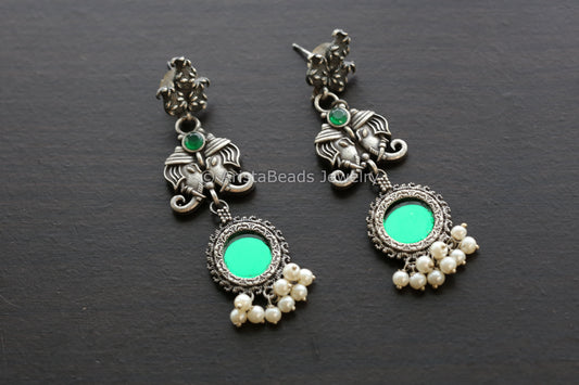 Green Glass Earrings