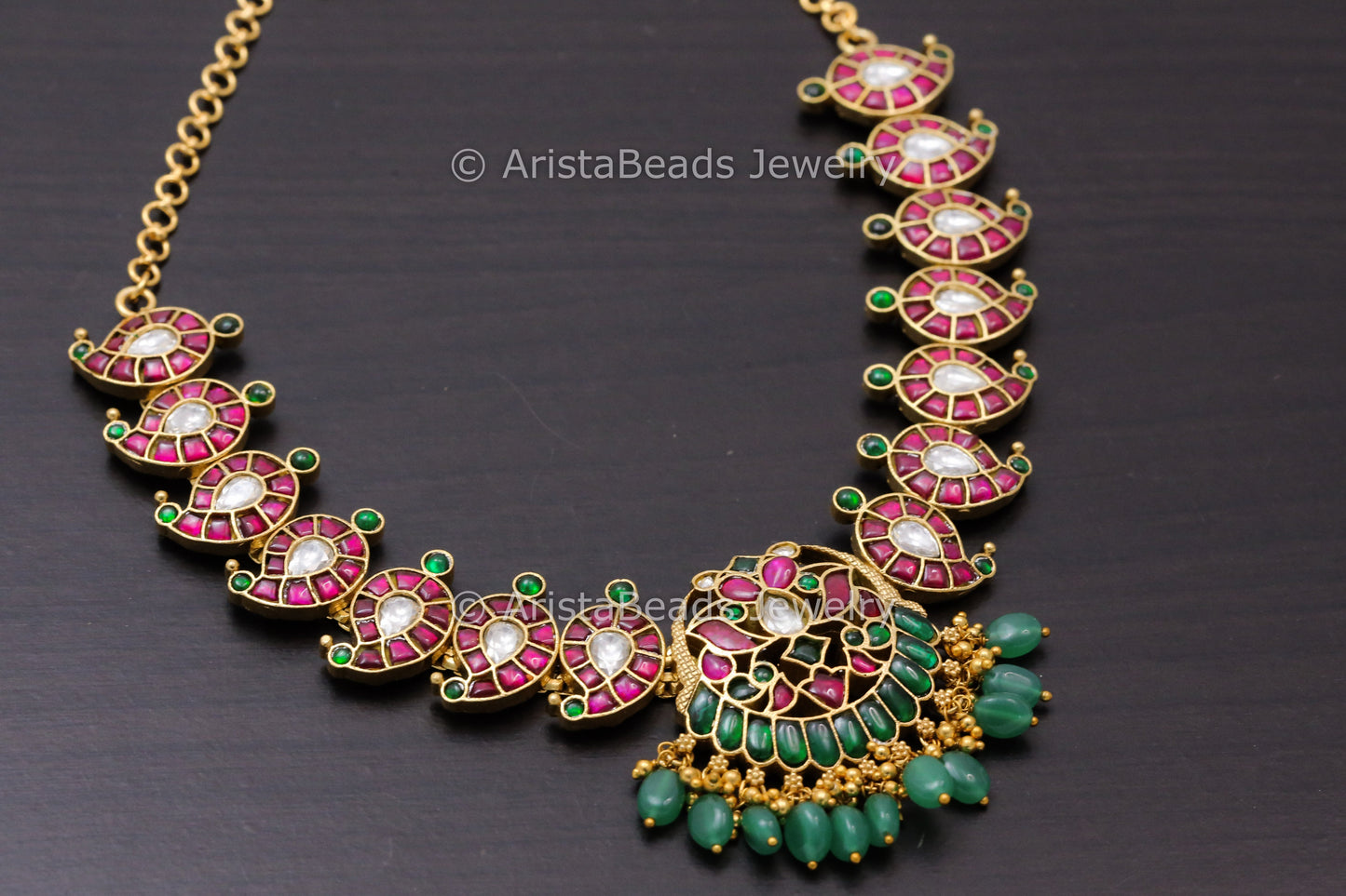 Next To Real Jadau Kundan Mango Necklace