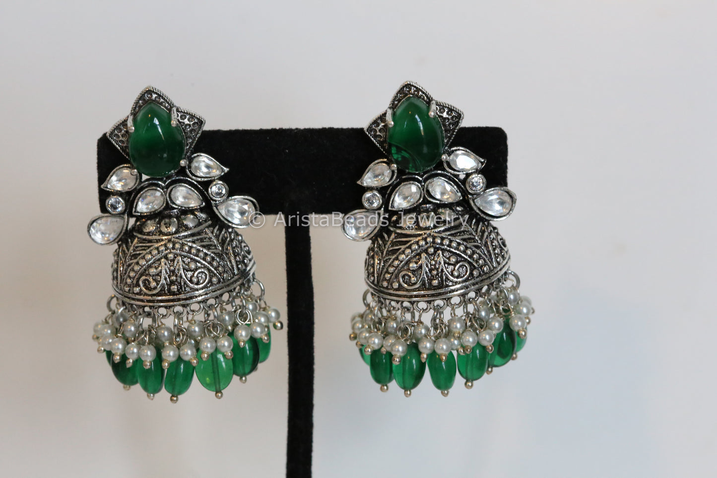 Oxidized Kundan Jhumka