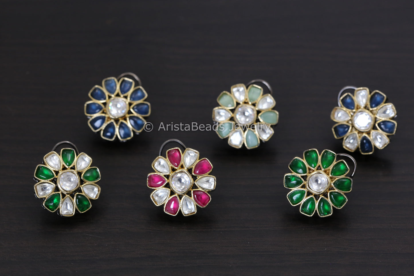 Kundan Studs - Victorian Finish