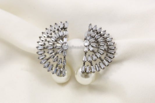 Victorian CZ Pearl Studs