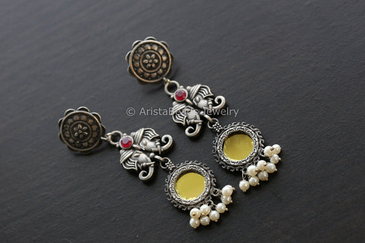 Yellow Glass Earrings