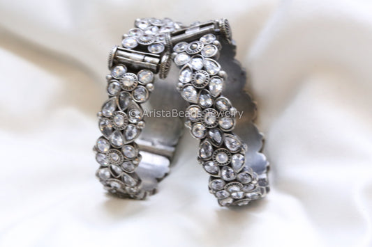 Silver Look CZ Bangle (Hinge)