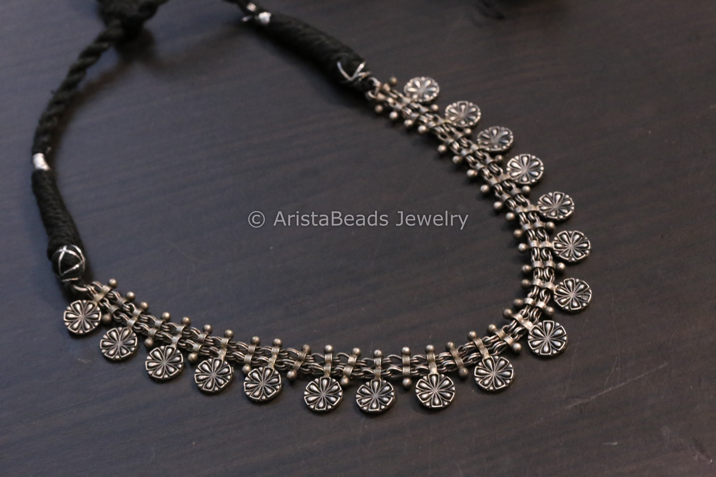 Silver Replica Oxidized Necklace - Style 2