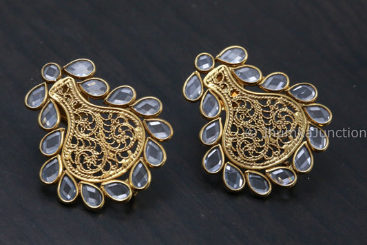 Cute Polki 925 Stud Earrings