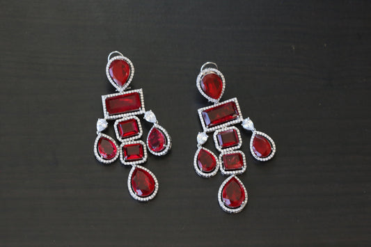 Large Premium Doublet Earrings - Red