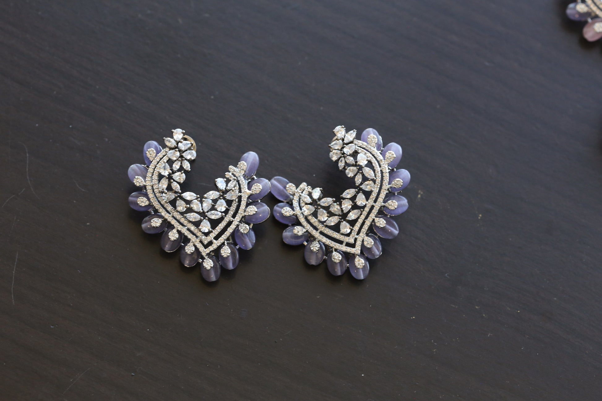 Premium CZ Earrings - Gray