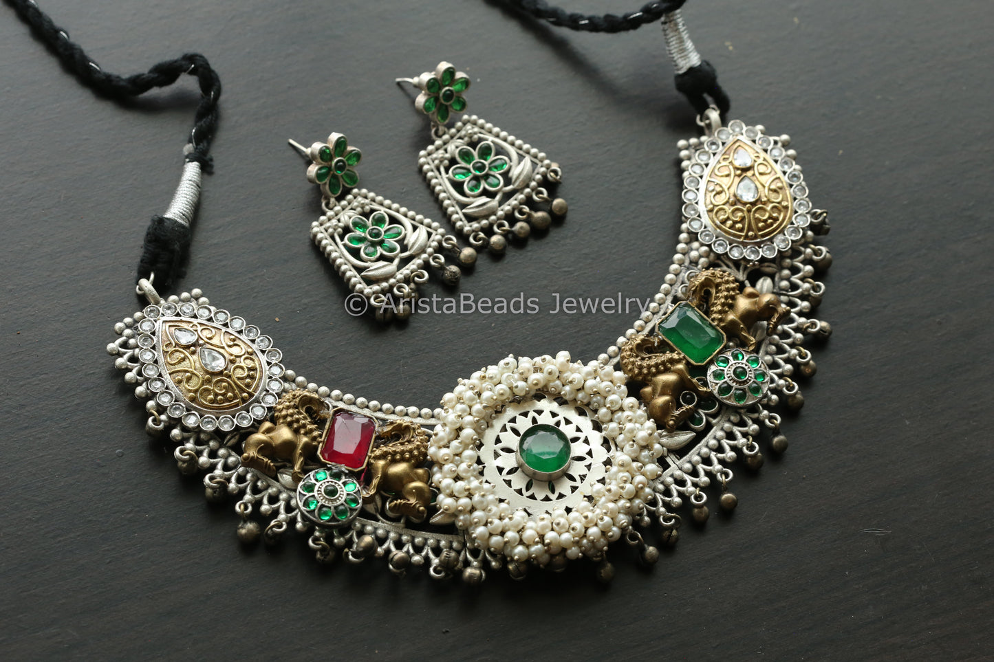 Kundan Fusion Necklace Set - Style 2