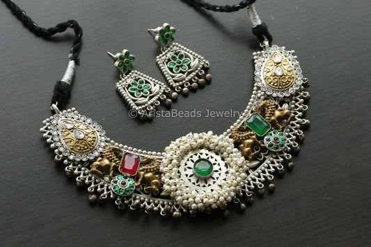 Kundan Fusion Necklace Set - Style 2