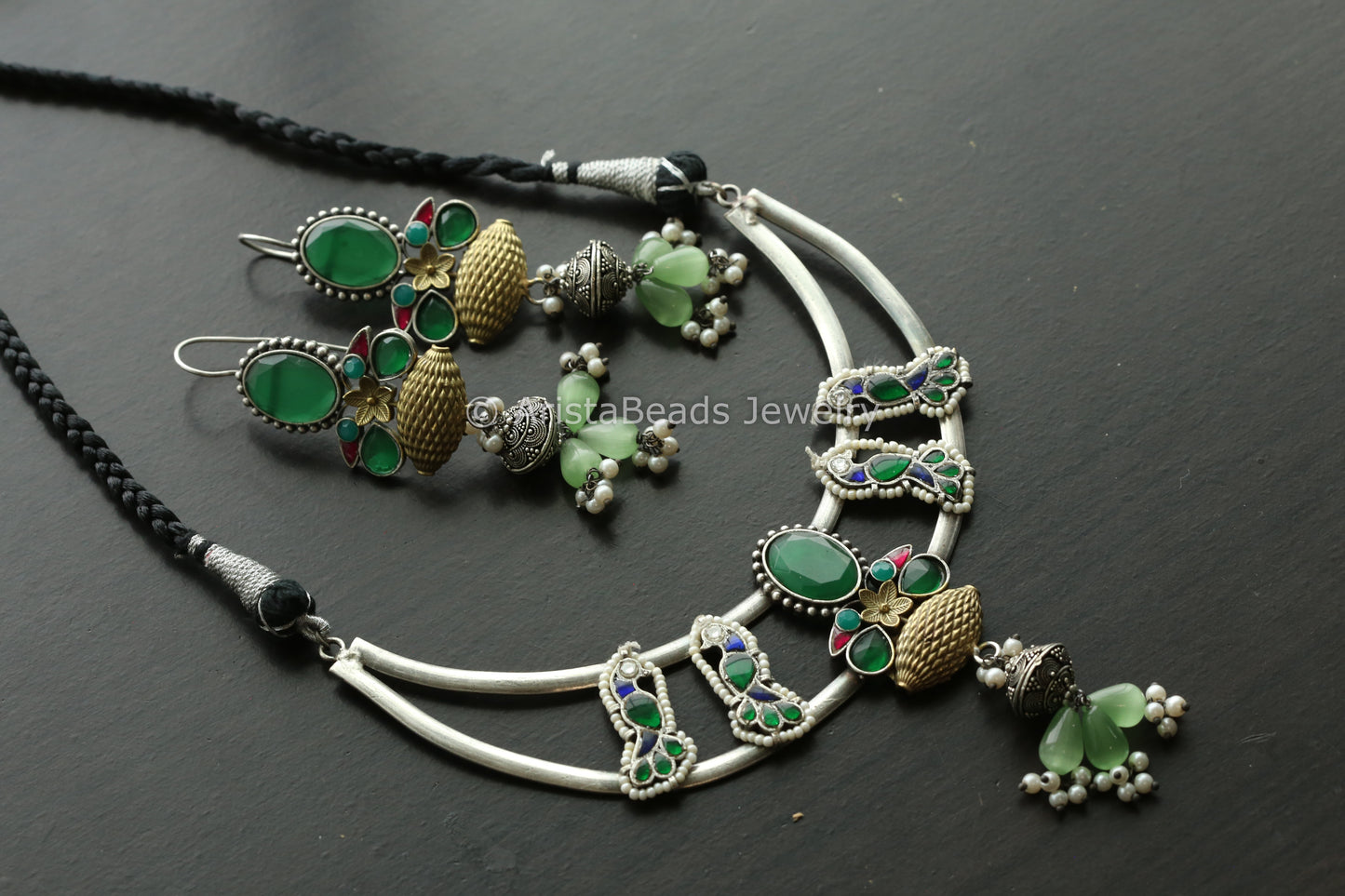 Kundan Hasli Necklace - Green