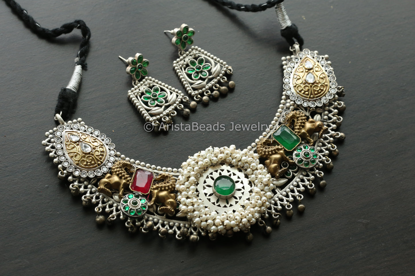 Kundan Fusion Necklace Set - Style 2
