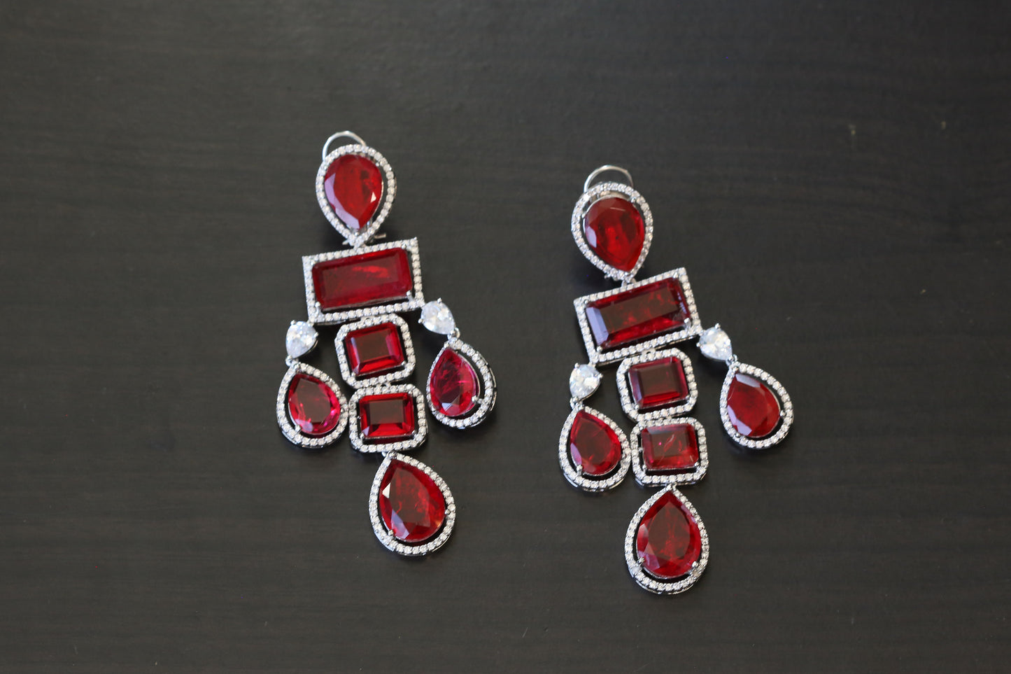 Large Premium Doublet Earrings - Red