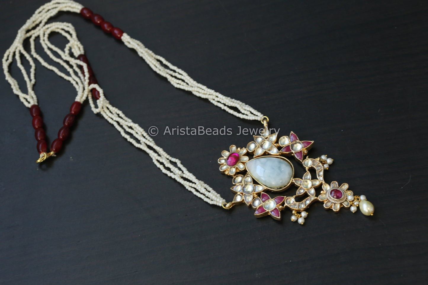 Jadau Kundan Fusion Necklace - Larimar