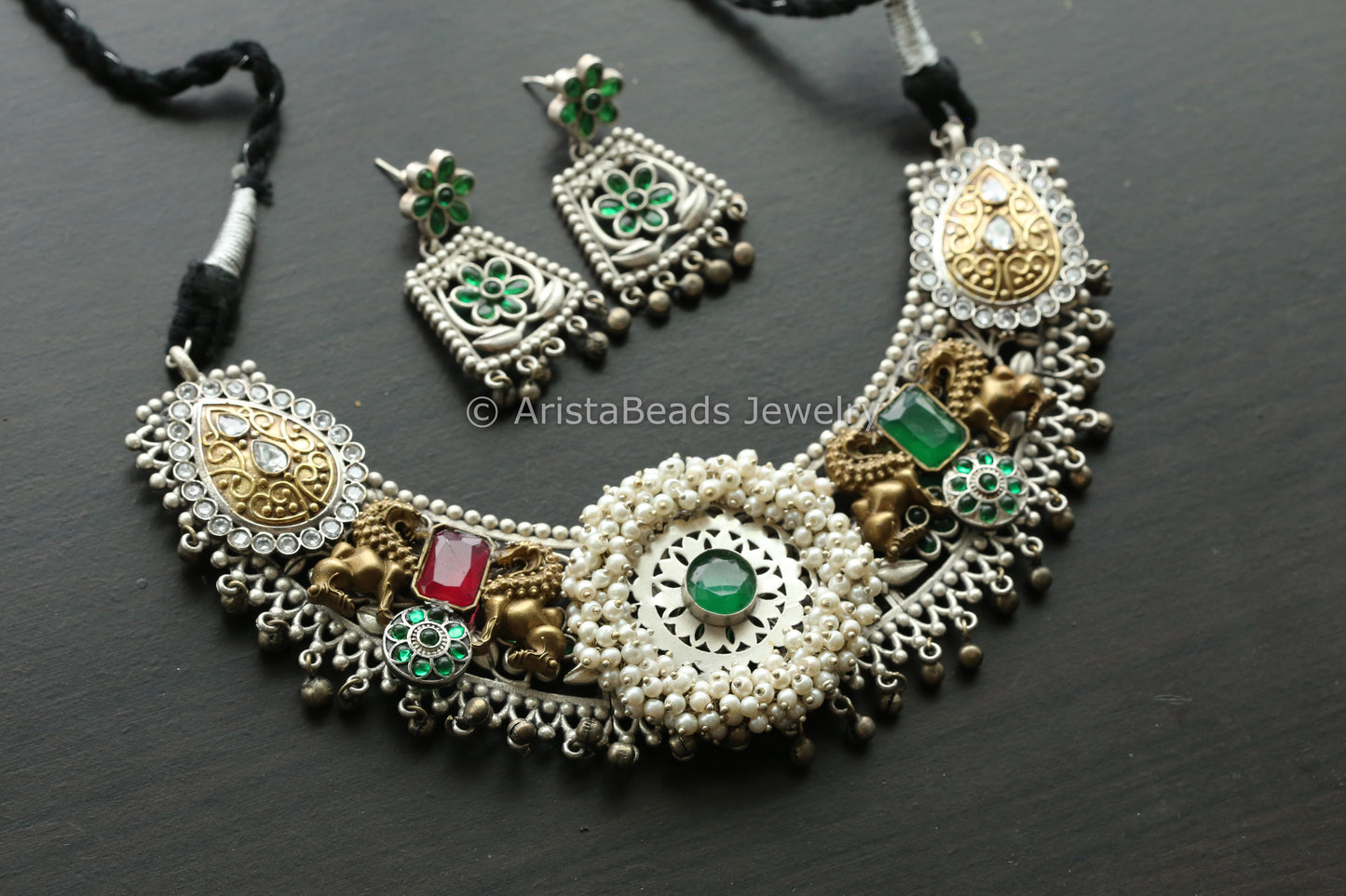 Kundan Fusion Necklace Set - Style 2
