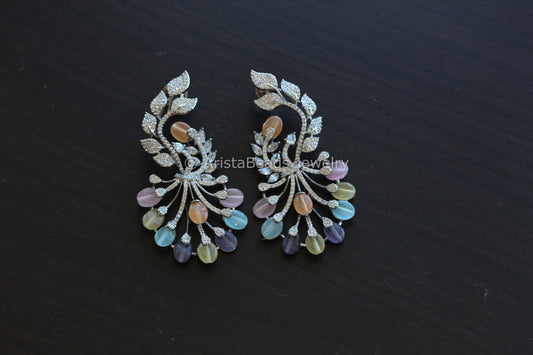Contemporary CZ  Earrings - Multi