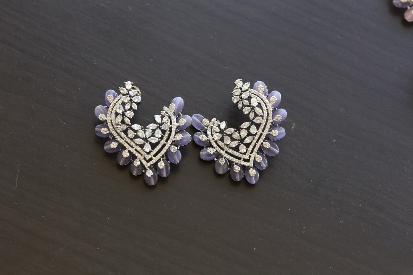 Premium CZ Earrings - Gray