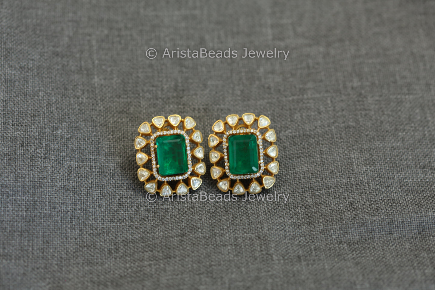 Real Moissanite & Doublet Studs - Green