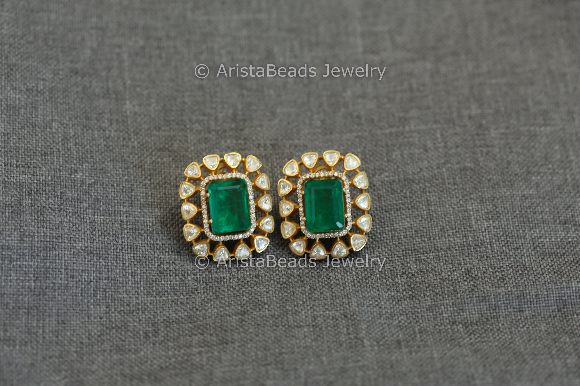 Real Moissanite & Doublet Studs - Green