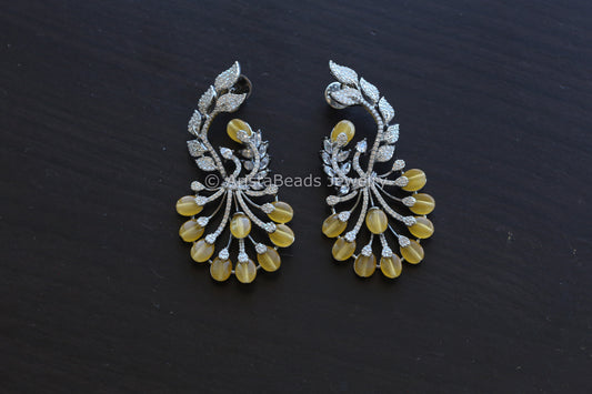 Contemporary CZ  Earrings - Yellow
