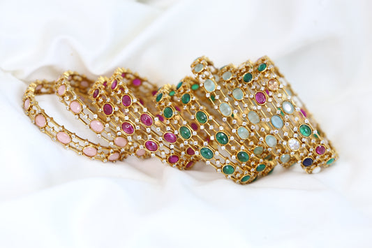 CZ, Kemp & Monalisa Stone Bangles ( Colors available)
