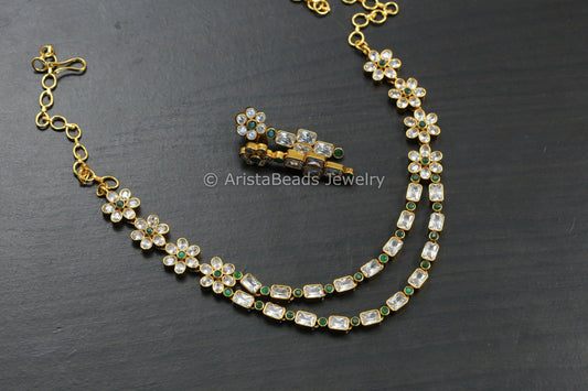 Gram Gold CZ Emerald Necklace Set
