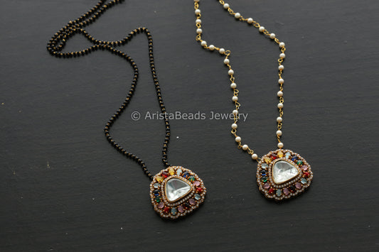 Dainty Pota & Polki Beaded Necklace