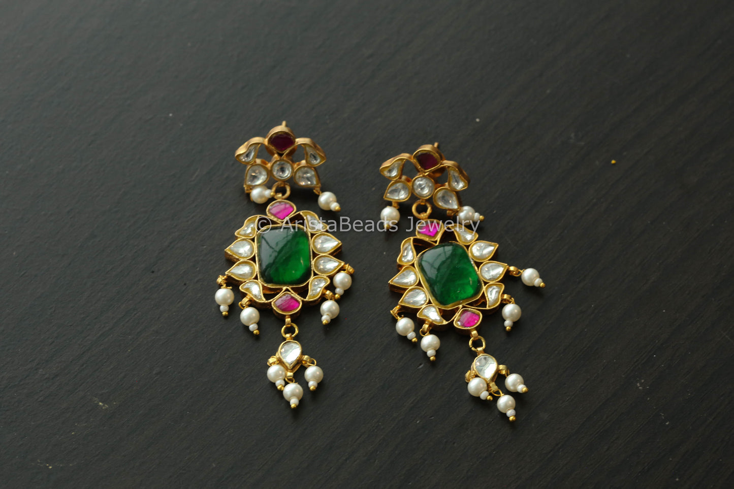 Multicolor Jadau Earrings