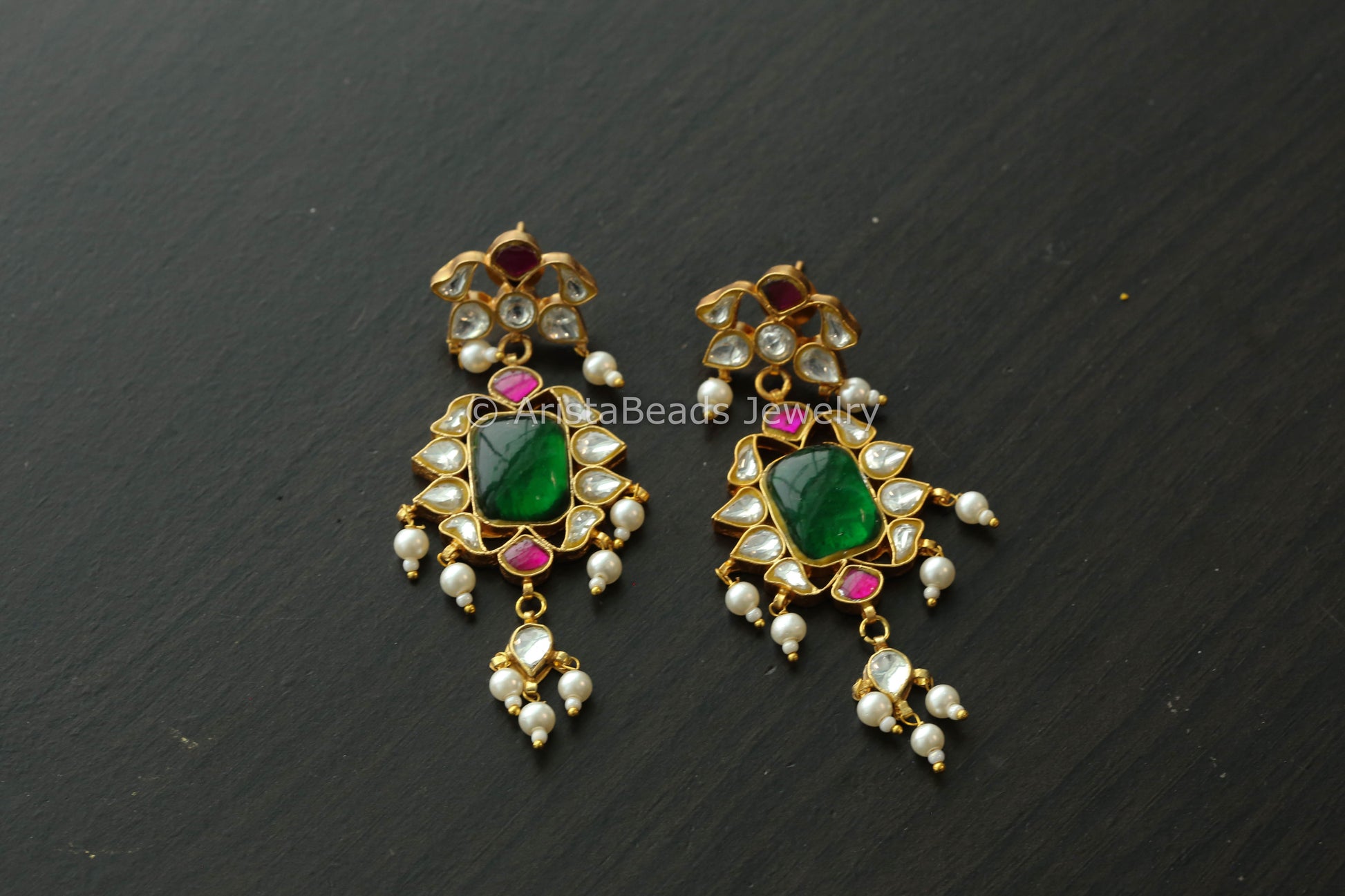 Multicolor Jadau Earrings