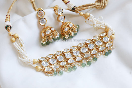 Uncut Kundan Choker Set - Green