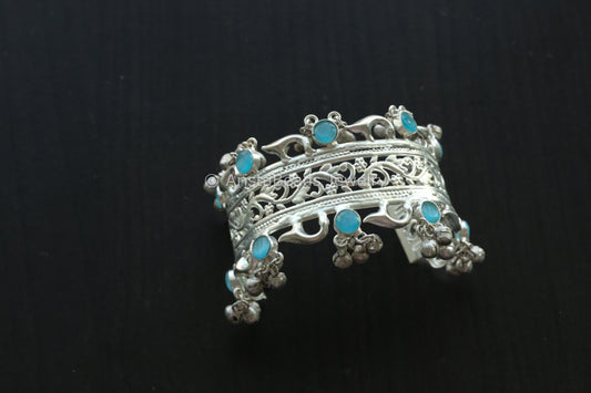 Silver Look Cuff -Glacial  Blue