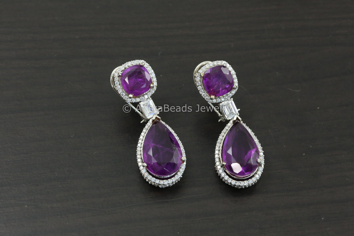 Purple Doublet Earrings
