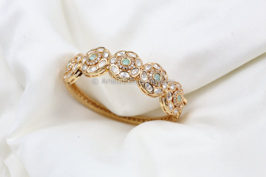 Uncut Polki Mint Bracelet (Openable)
