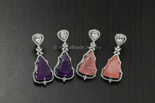 Doublet & CZ Earrings