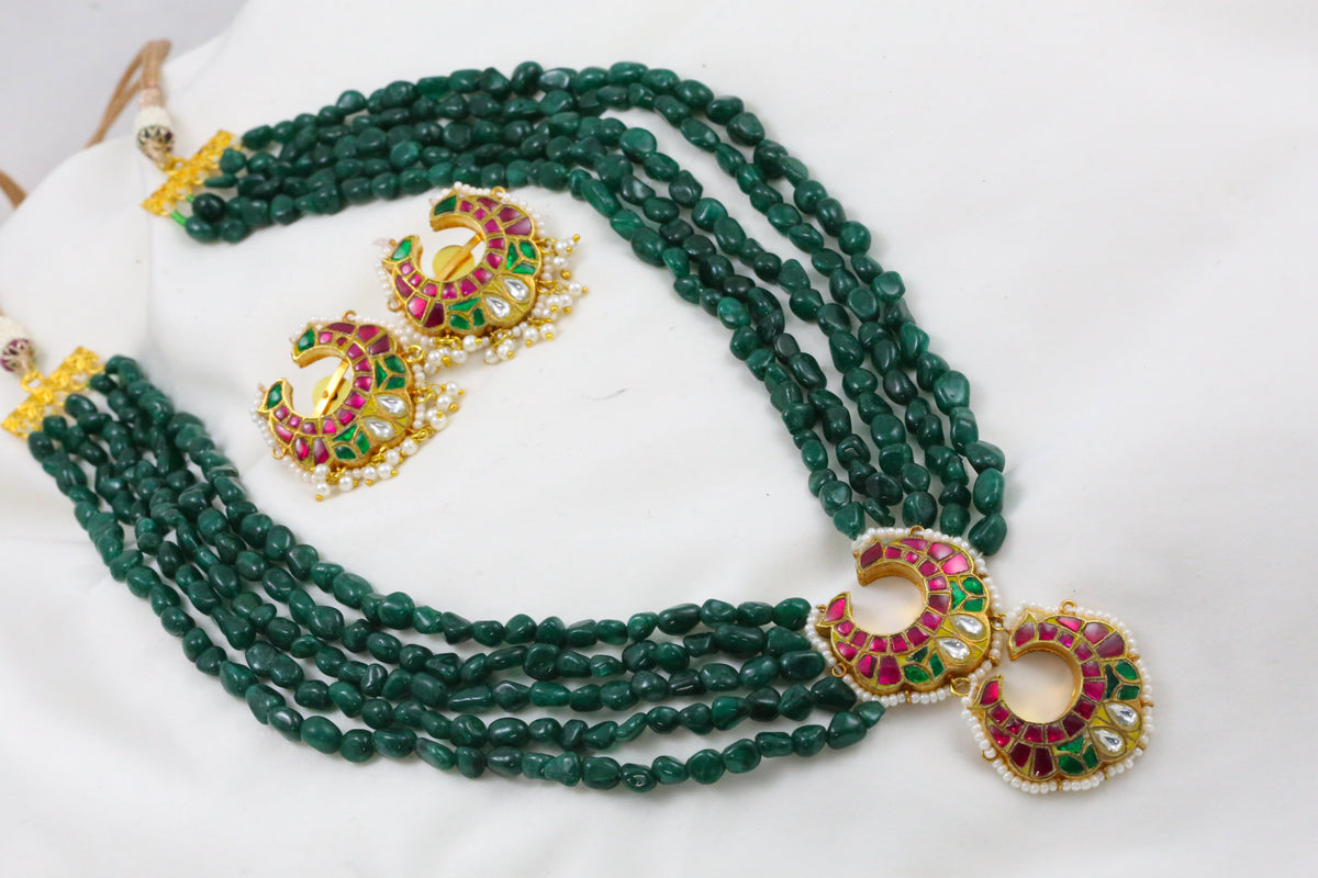 One Of A Kind Jadau Kundan Necklace Set - Multi