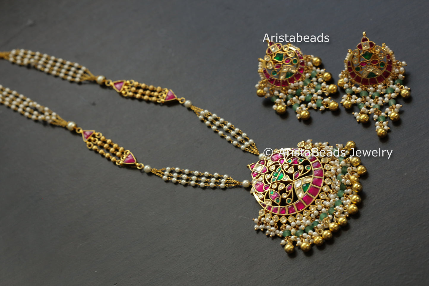 One Of A Kind Pachi Kundan Necklace Set